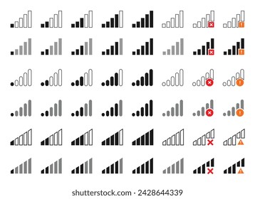 signal set icon, simple design, various for graphic needs, vector eps 10