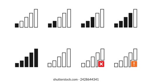 signal set icon, simple design, various for graphic needs, vector eps 10