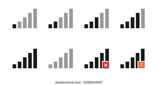 signal set icon, simple design, various for graphic needs, vector eps 10