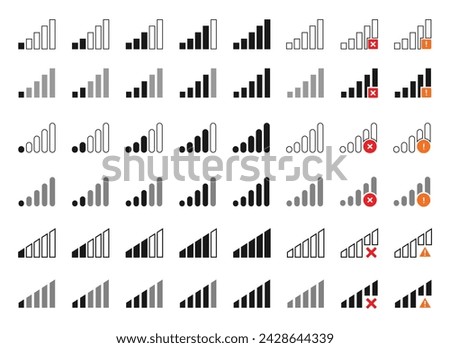 signal set icon, simple design, various for graphic needs, vector eps 10