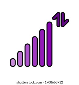 Signal set vector icons on white background