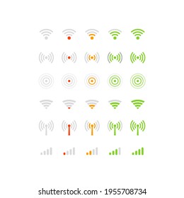 Signal signs isolated on white background. Vector icons 