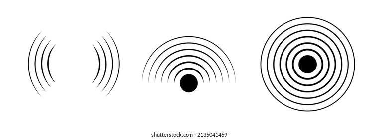 Signal Sound Wave Icon Circle. Pulse Vector Sonic Digital Graphic Noise Symbol Wave