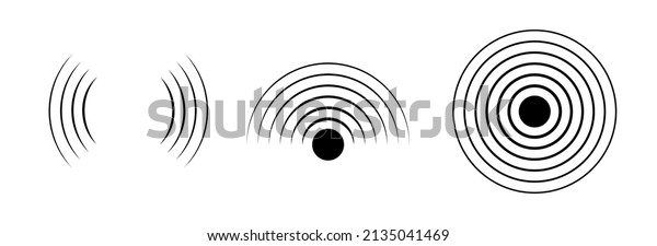Signal sound wave icon circle. Pulse vector\
sonic digital graphic noise symbol\
wave