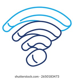 Signal Strength 3d icon vector style for communication user interface Dual Line style.