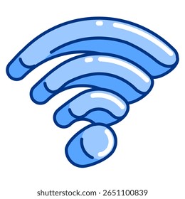 Signal Strength 3d icon vector style for communication user interface Blue style.