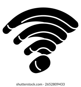 Signal Strength 3d icon vector style for communication user interface Black Filled style.