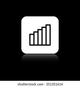 Signal strength indicator - black vector icon on the white button