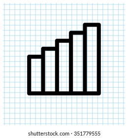 Signal strength indicator - black vector icon