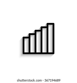 Signal strength indicator - black vector  icon with shadow