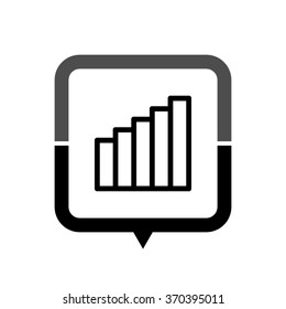 Signal strength indicator - black vector icon; map pointer;  message bubble