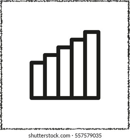 Signal strength indicator  - black vector icon