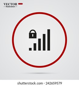 signal strength indicator, closed access, vector illustration, EPS 10