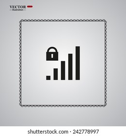 signal strength indicator, closed access , vector illustration, EPS 10