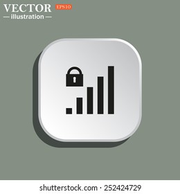 signal strength indicator, closed access , vector illustration, EPS 10