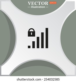 signal strength indicator, closed access , vector illustration, EPS 10