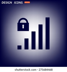 signal strength indicator, closed access. icon. vector design