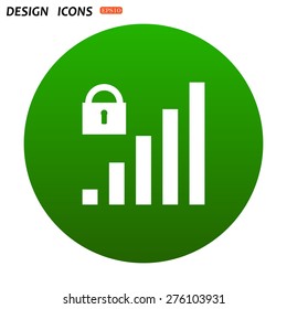signal strength indicator, closed access. icon. vector design