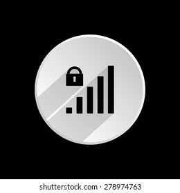 signal strength indicator, closed access. icon. vector design