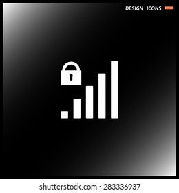 signal strength indicator, closed access. icon. vector design