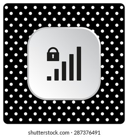 signal strength indicator, closed access. icon. vector design