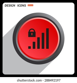 signal strength indicator, closed access. icon. vector design