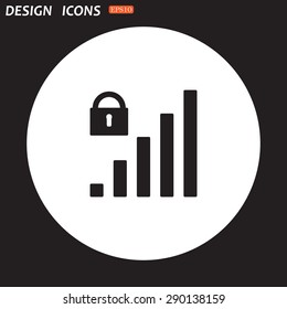 signal strength indicator, closed access. icon. vector design