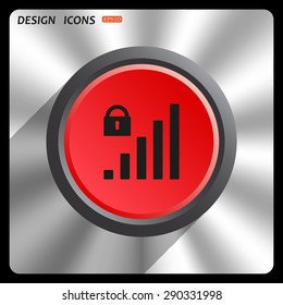signal strength indicator, closed access. icon. vector design