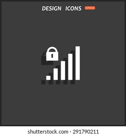 signal strength indicator, closed access. icon. vector design