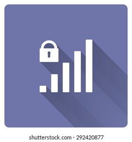 signal strength indicator, closed access. icon. vector design