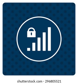 signal strength indicator, closed access. icon. vector design