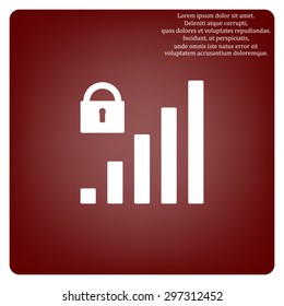 signal strength indicator, closed access. icon. vector design