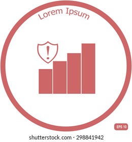 signal strength indicator, closed access. icon. vector design
