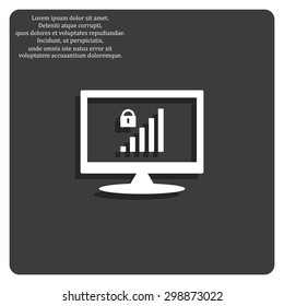 signal strength indicator, closed access. icon. vector design