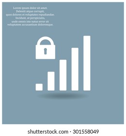signal strength indicator, closed access. icon. vector design
