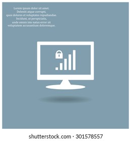 signal strength indicator, closed access. icon. vector design