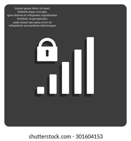 signal strength indicator, closed access. icon. vector design