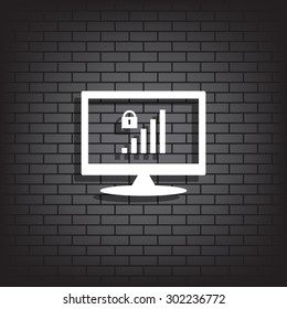 signal strength indicator, closed access. icon. vector design