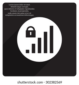 signal strength indicator, closed access. icon. vector design