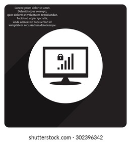 signal strength indicator, closed access. icon. vector design