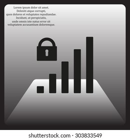signal strength indicator, closed access. icon. vector design