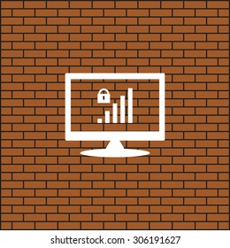 signal strength indicator, closed access. icon. vector design