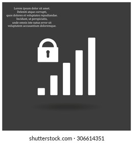 signal strength indicator, closed access. icon. vector design