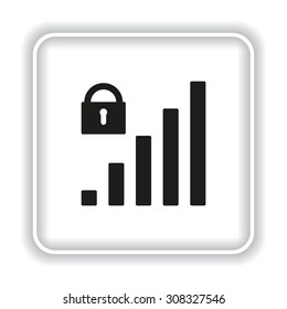 signal strength indicator, closed access. icon. vector design