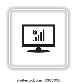 signal strength indicator, closed access. icon. vector design