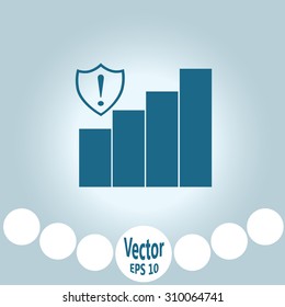 signal strength indicator, closed access. icon. vector design