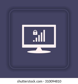 signal strength indicator, closed access. icon. vector design