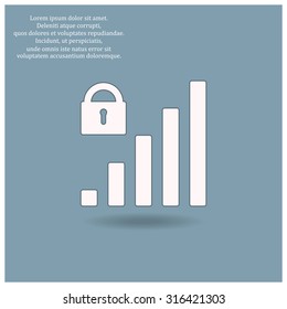 signal strength indicator, closed access. icon. vector design