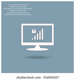signal strength indicator, closed access. icon. vector design