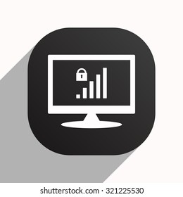 signal strength indicator, closed access. icon. vector design, black button for Mobile Applications